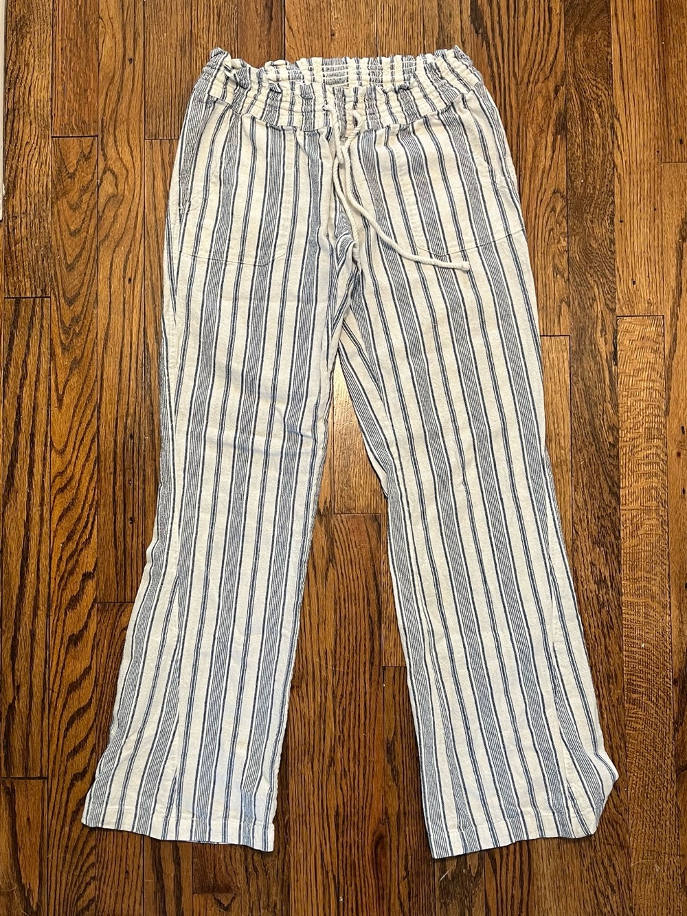 Roxy Striped Linen Drawstring Pants